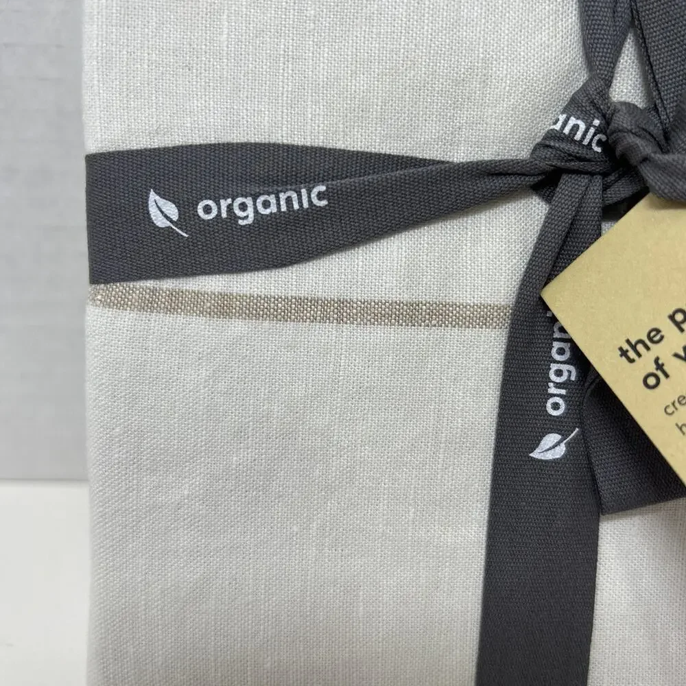 West Elm Organic Hemp + Cotton Serene Stripes Standard Pillow Sham Ivory/ Tan